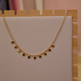 Collana oro tennis con strass e stelline