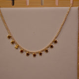 Collana oro tennis con strass e stelline