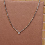 Collana tennis argento con cuore gioiello