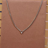 Collana tennis argento con cuore gioiello