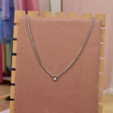 Collana tennis argento con cuore gioiello