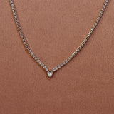 Collana tennis argento con cuore gioiello