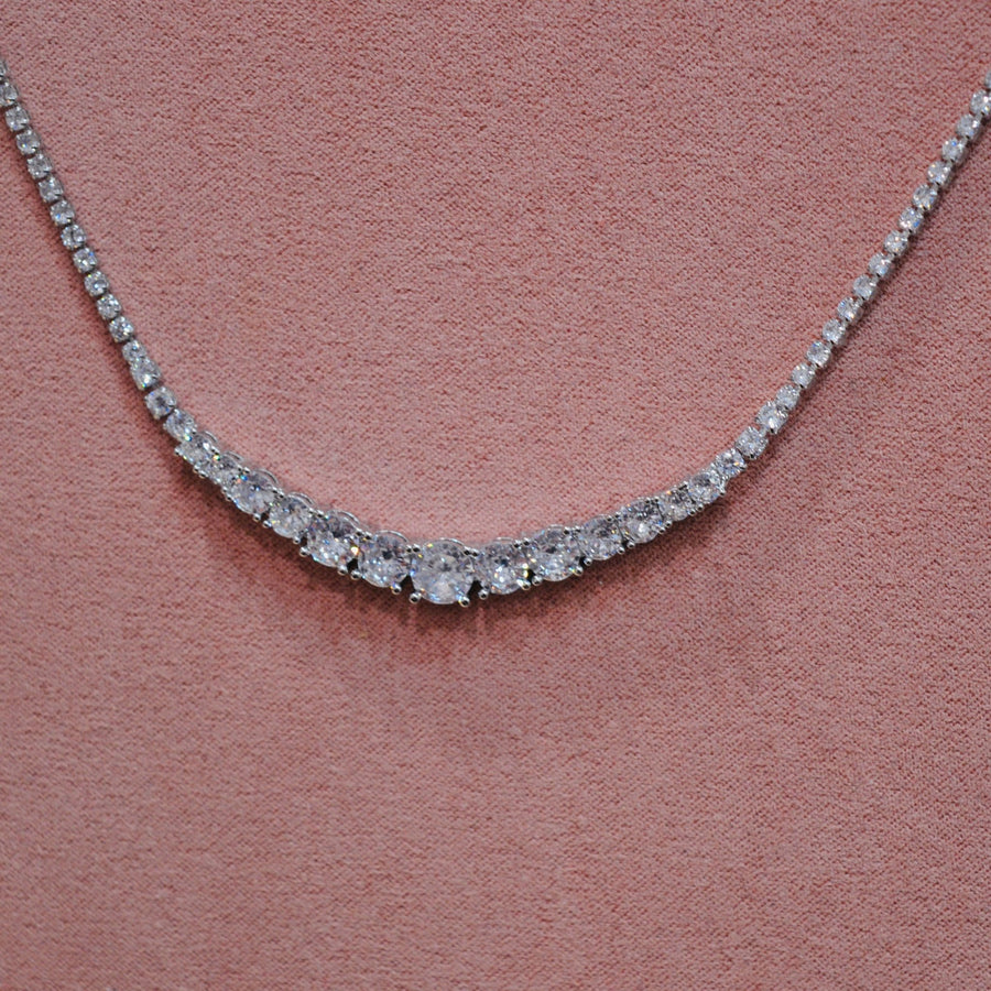 Collana tennis argento con strass gioiello – alternate