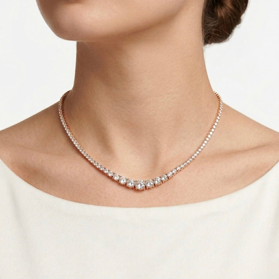 Collana tennis oro con brillanti