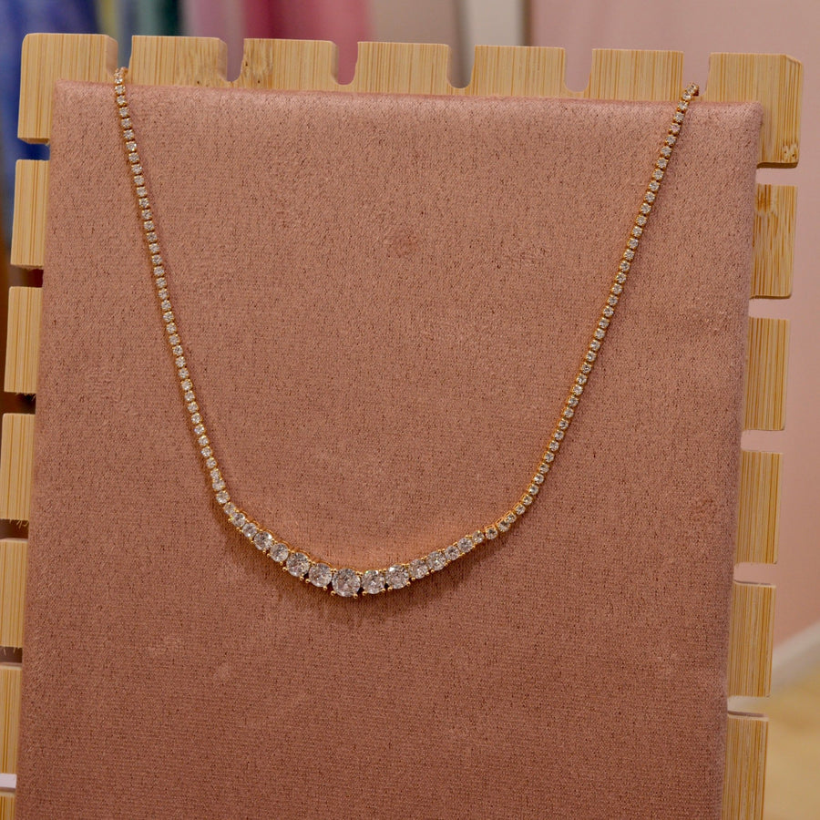 Collana tennis oro con brillanti