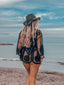 Copricostume con ricami all'uncinetto e maniche ampie - Follie by Alice