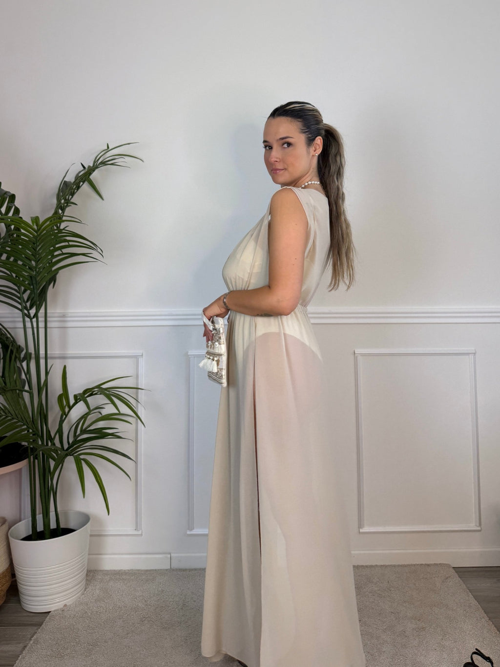 Copricostume in georgette con spacchi DUNA - Follie by Alice