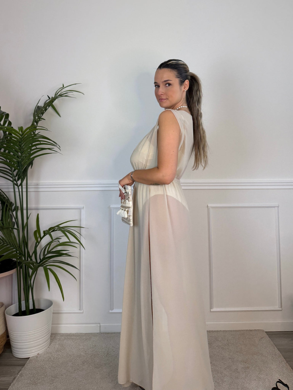 Copricostume in georgette con spacchi DUNA - Follie by Alice