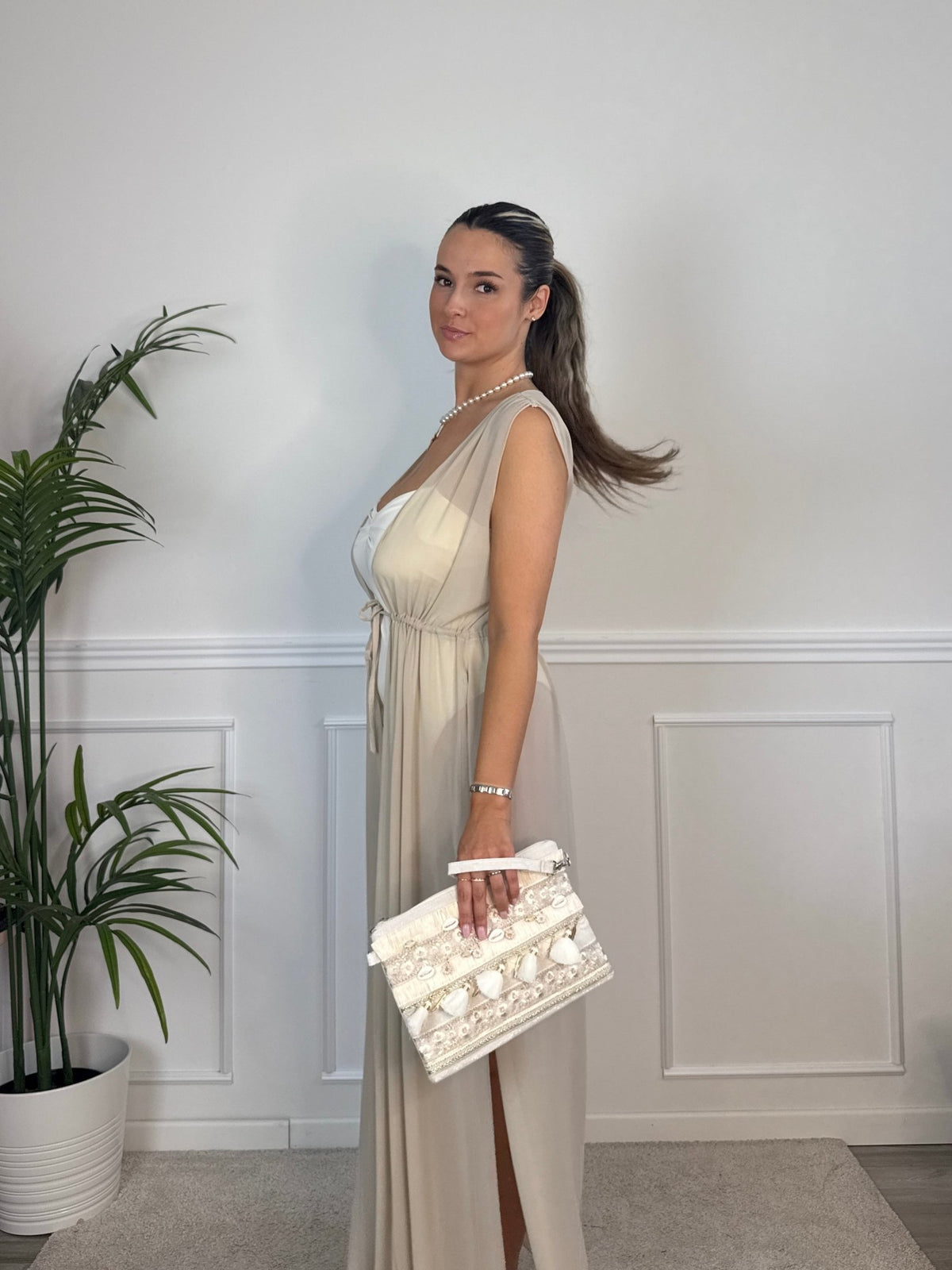 Copricostume in georgette con spacchi DUNA - Follie by Alice