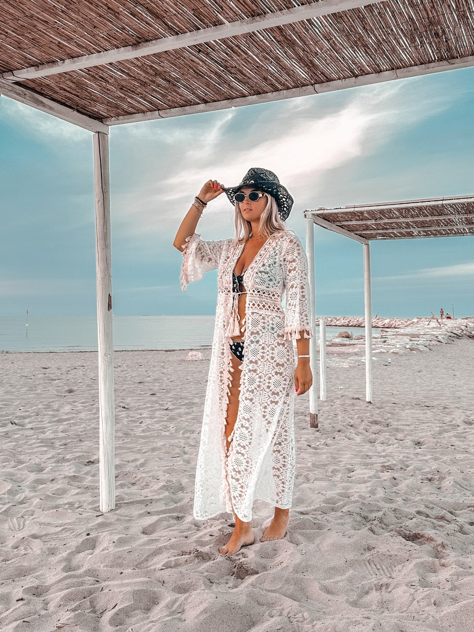 Copricostume Vestiti Bianchi Spiaggia MAHUAOYIXI Copricostume