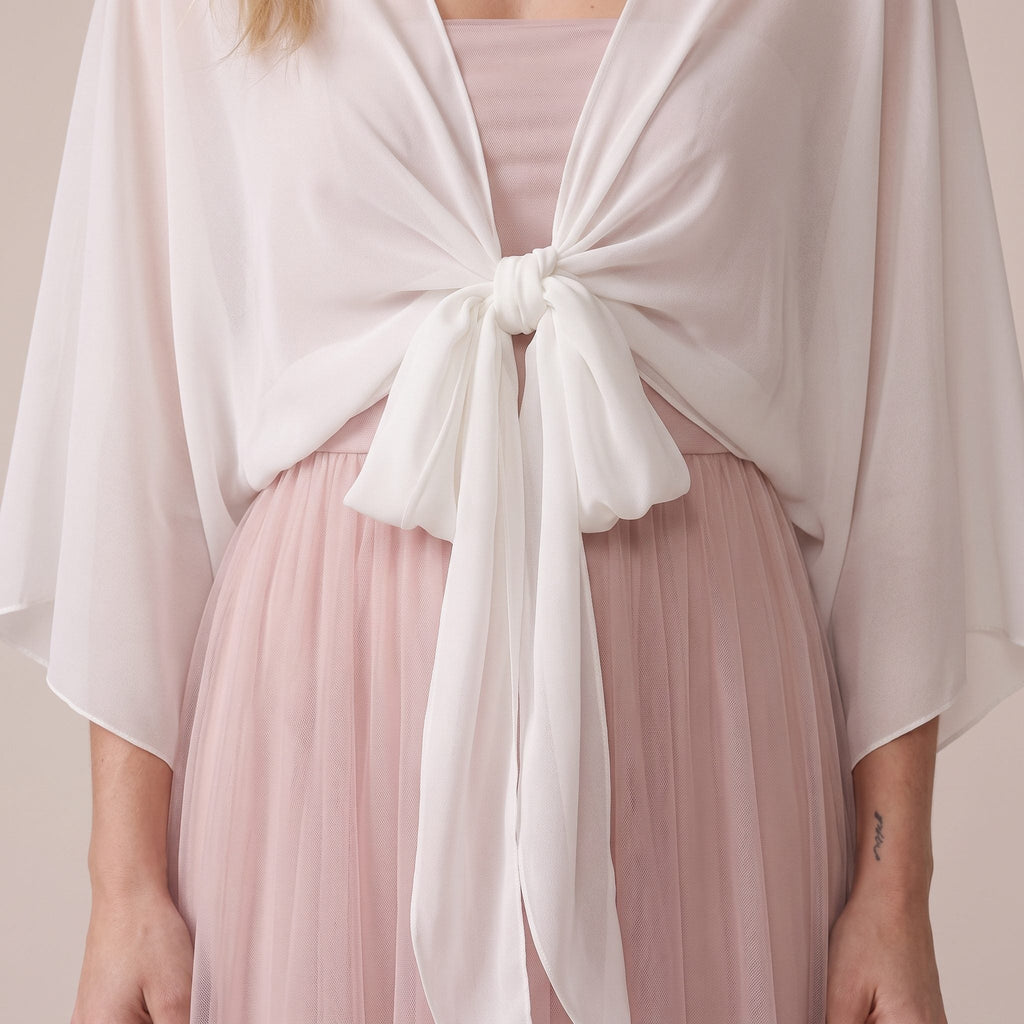 Coprispalle corto in chiffon velato con maniche a kimono BREZZA - Follie by Alice