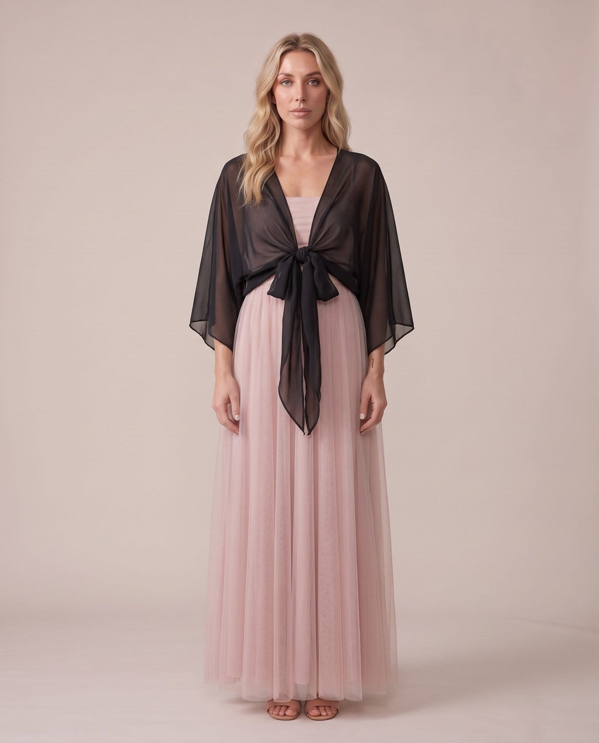 Coprispalle corto in chiffon velato con maniche a kimono BREZZA - Follie by Alice
