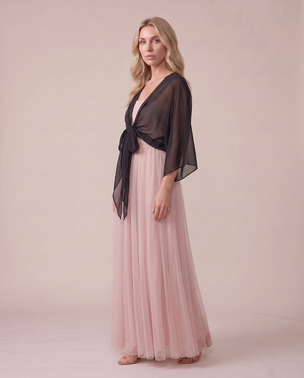 Coprispalle corto in chiffon velato con maniche a kimono BREZZA - Follie by Alice