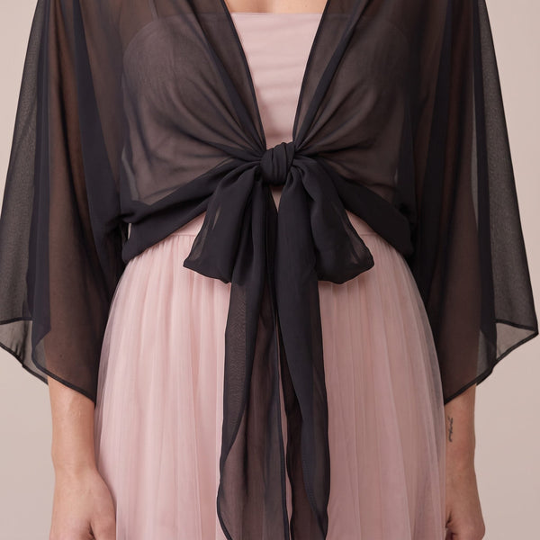 Coprispalle corto in chiffon velato con maniche a kimono BREZZA - Follie by Alice