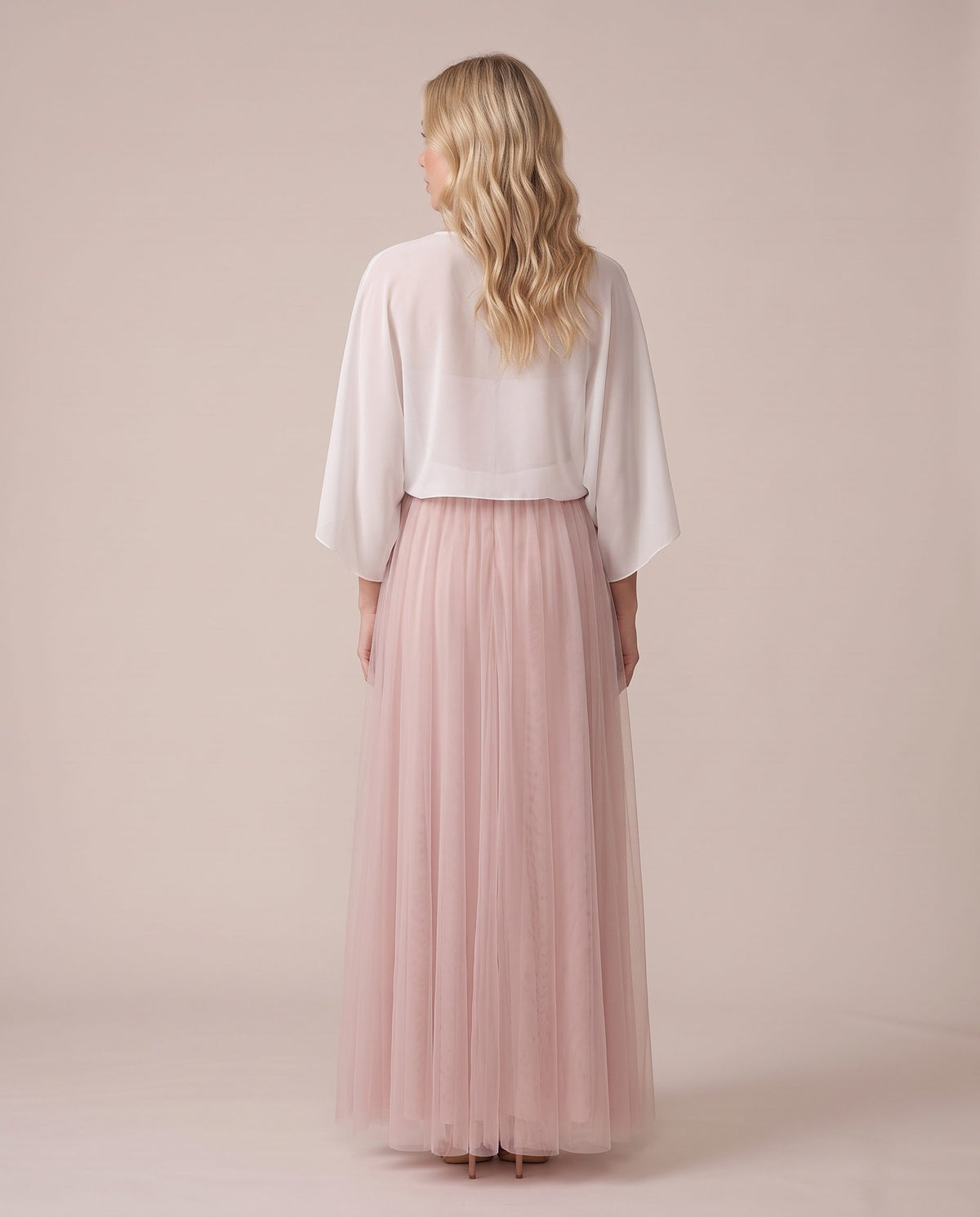 Coprispalle corto in chiffon velato con maniche a kimono BREZZA