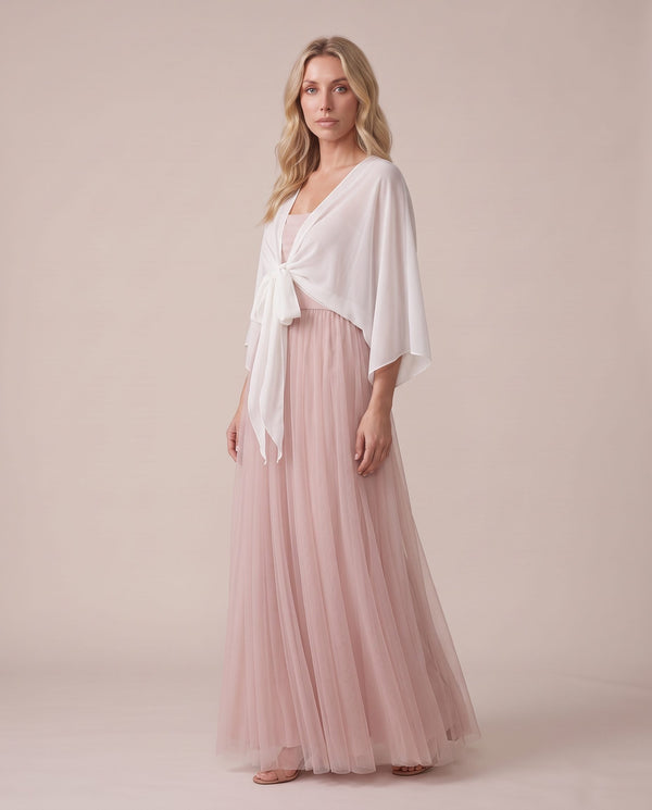 Coprispalle corto in chiffon velato con maniche a kimono BREZZA