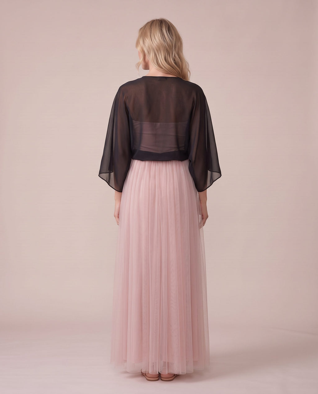 Coprispalle corto in chiffon velato con maniche a kimono BREZZA