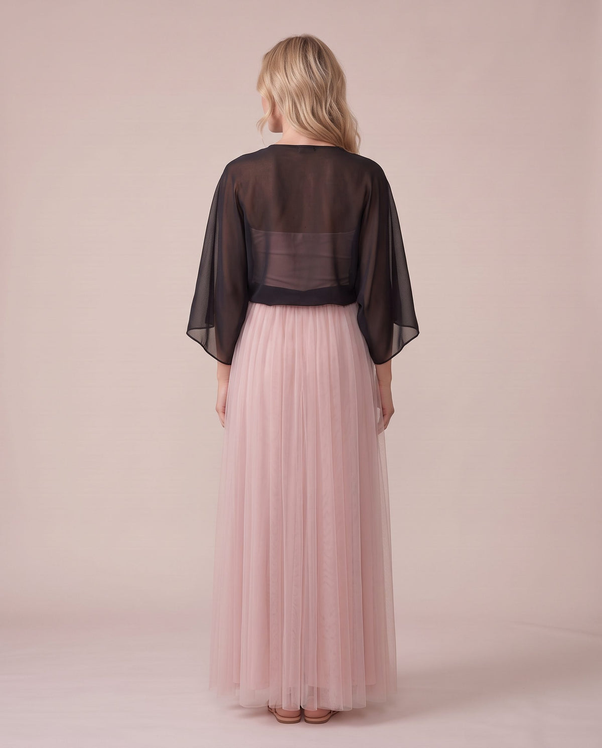 Coprispalle corto in chiffon velato con maniche a kimono BREZZA