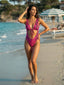 Costume intero fucsia cut - out animalier pitonato - Follie by Alice