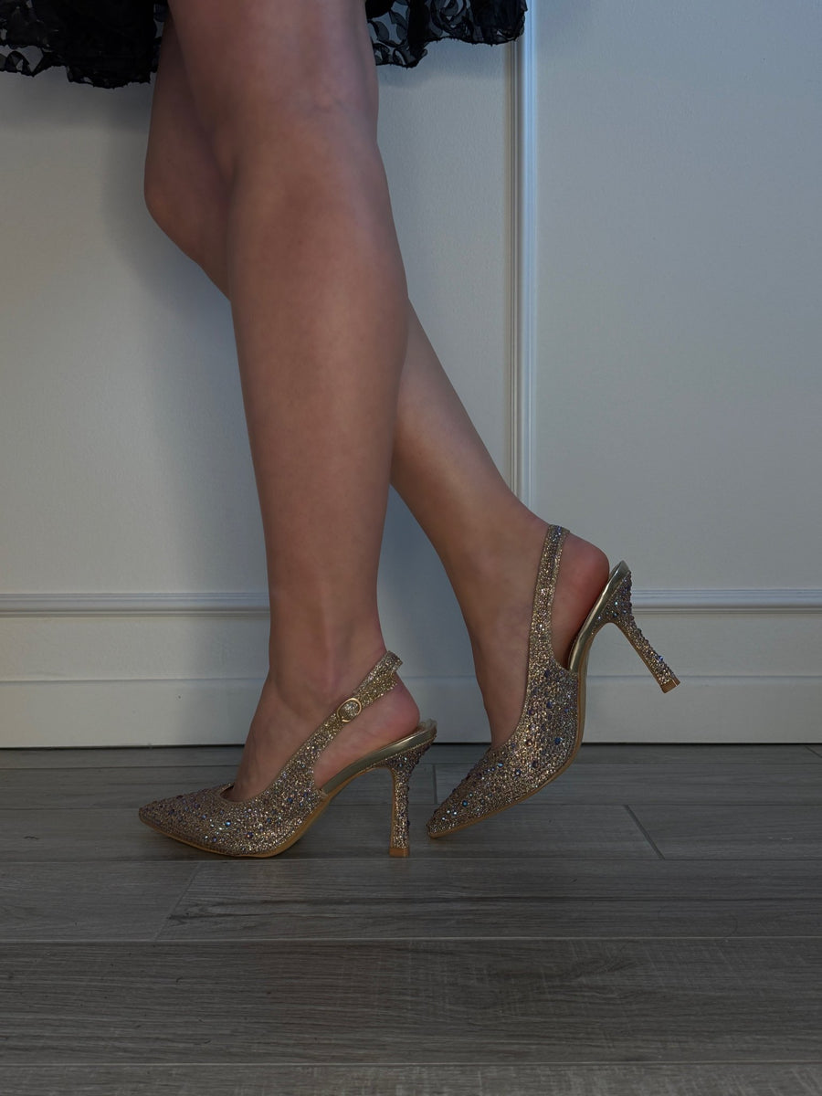 Décolleté slingback con strass HAVEN