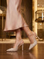 Décolleté slingback tacco 9 cm con perle bianche e strass gioiello - Follie by Alice