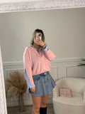 Felpa-camicia 2 in 1 con dettagli a righe