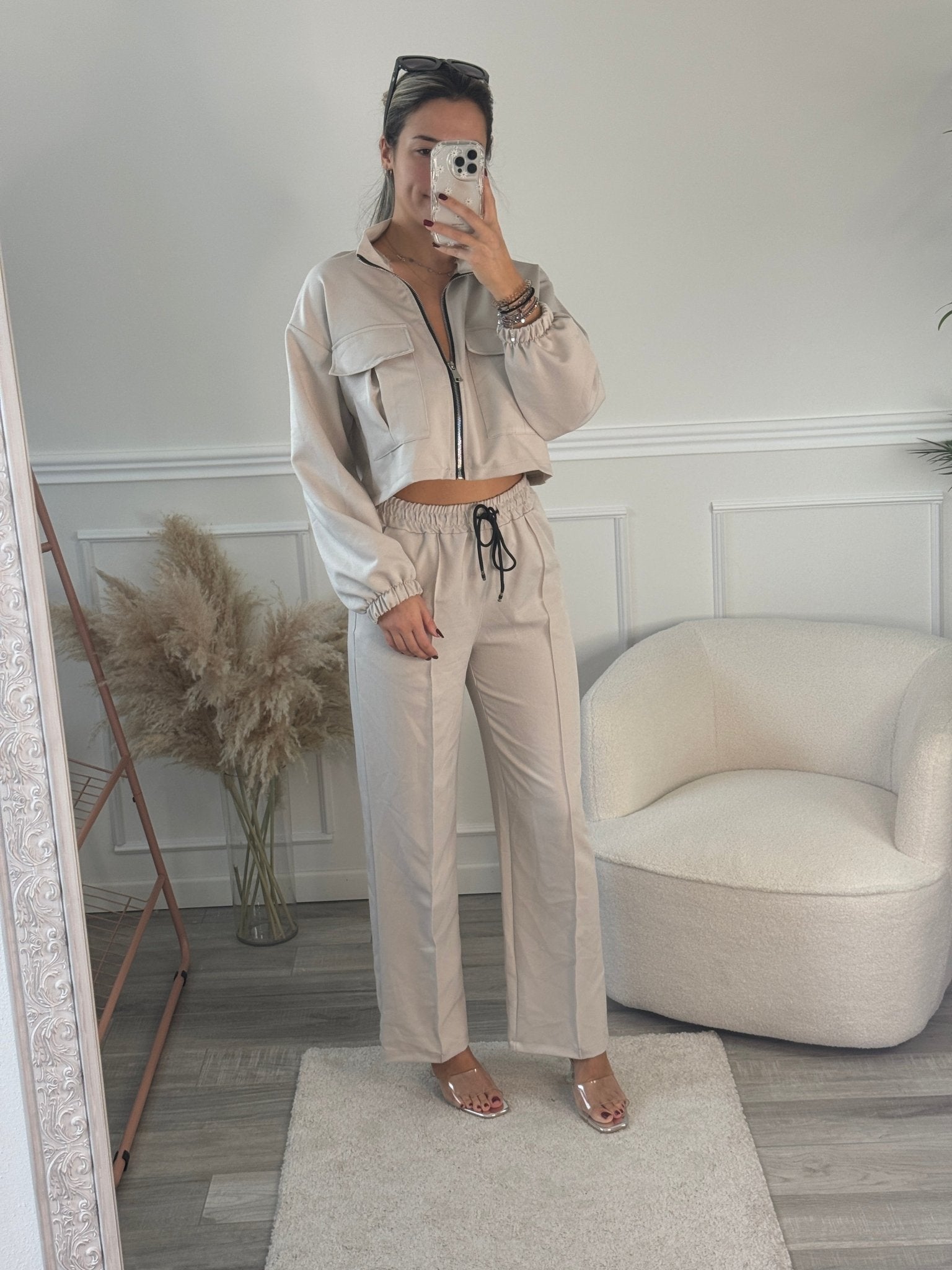 Felpa corta con zip e tasconi - Follie by Alice