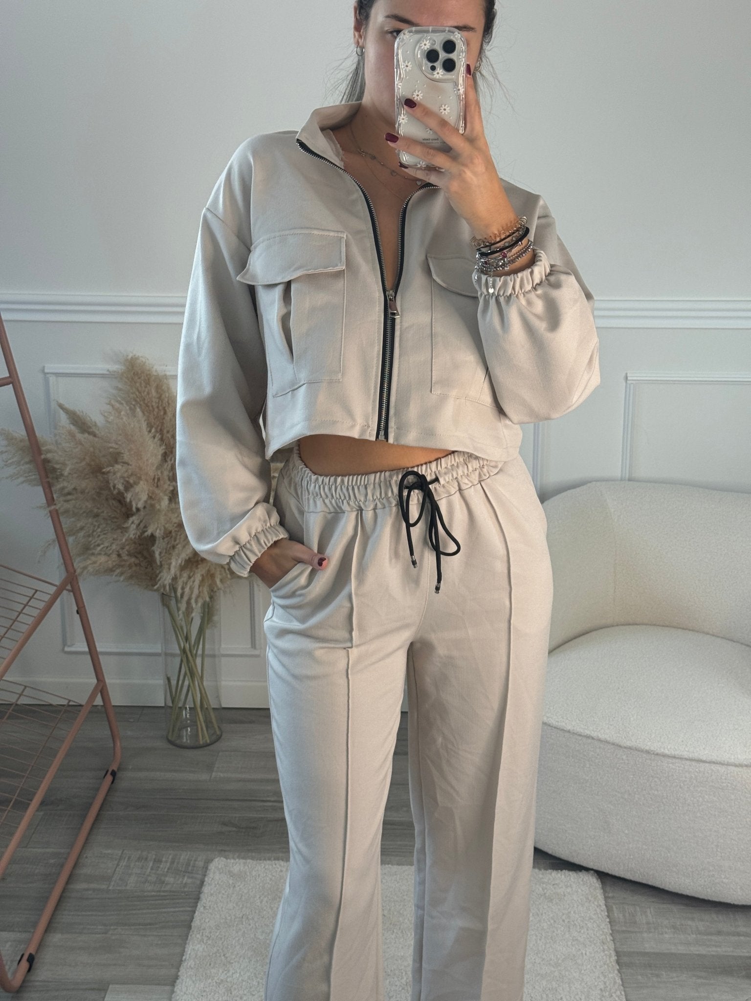 Felpa corta con zip e tasconi - Follie by Alice