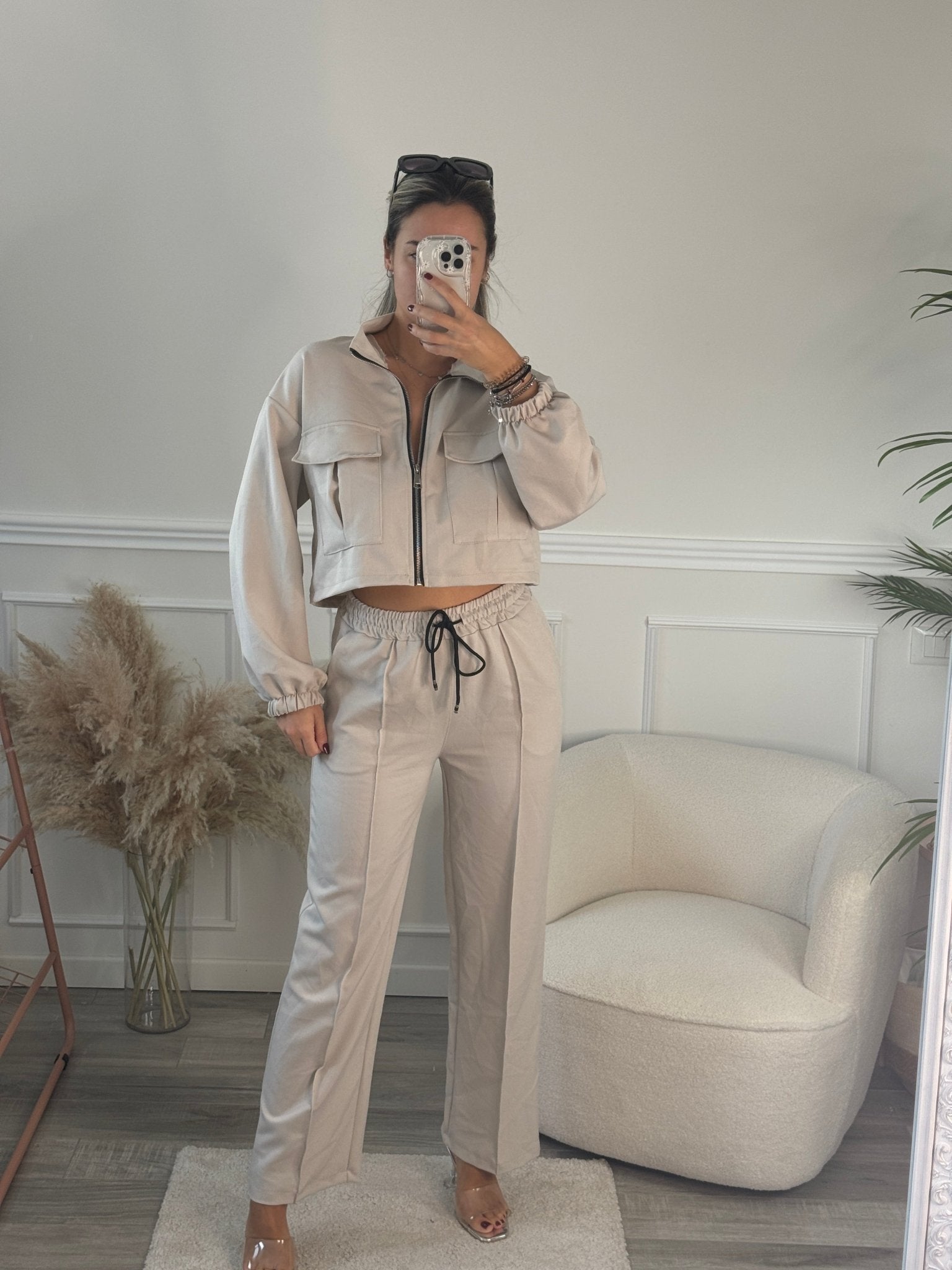 Felpa corta con zip e tasconi - Follie by Alice