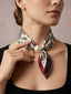 Foulard con clip magnetica e stampa paisley - Follie by Alice
