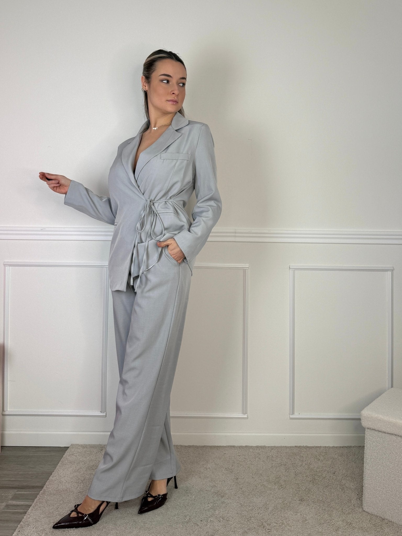 Giacca blazer a portafoglio con laccetto - Follie by Alice