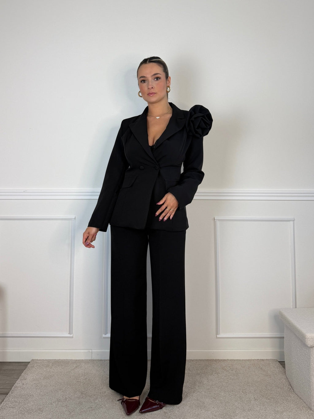 Giacca blazer con spilla a rosa COUTURE - Follie by Alice