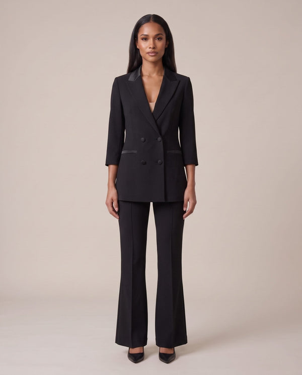 Giacca blazer doppiopetto con dettagli in raso PRESTIGE - Follie by Alice