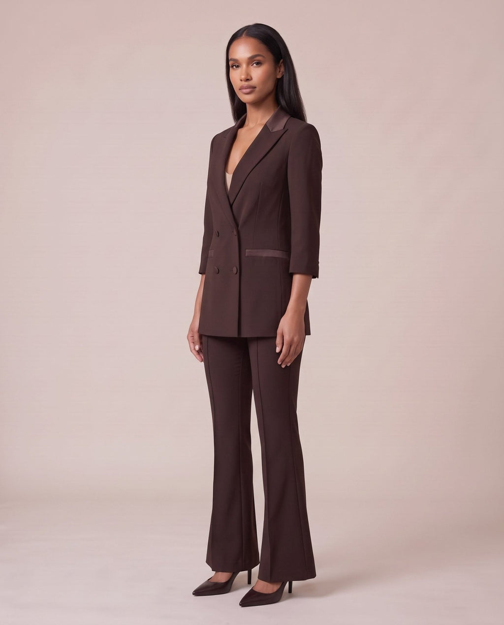 Giacca blazer doppiopetto con dettagli in raso PRESTIGE - Follie by Alice