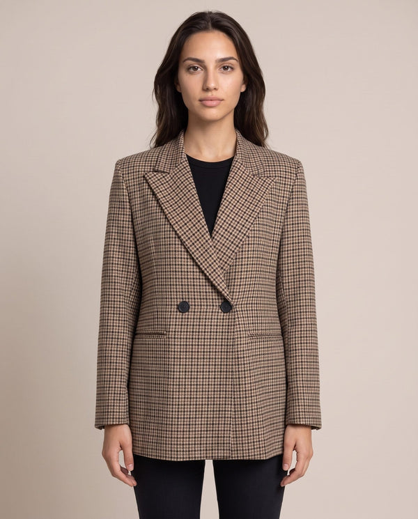 Giacca blazer doppiopetto in pied-de-poule OXFORD - Follie by Alice
