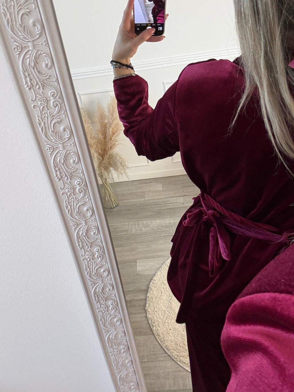 Giacca blazer in ciniglia con nastro in vita - Follie by Alice