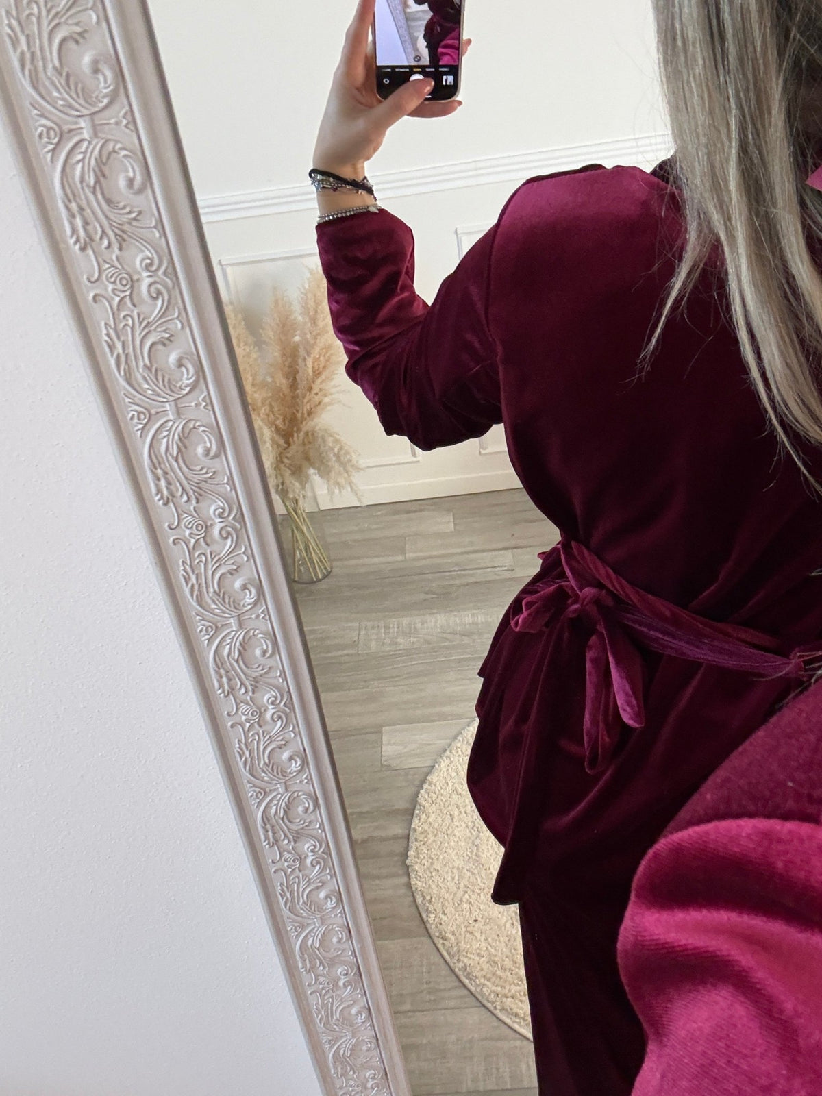 Giacca blazer in ciniglia con nastro in vita - Follie by Alice