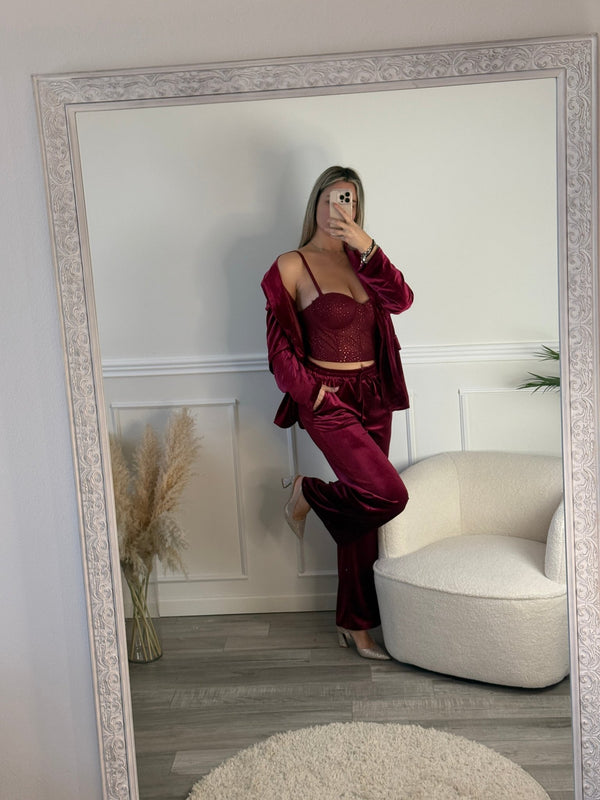 Giacca blazer in ciniglia con nastro in vita - Follie by Alice