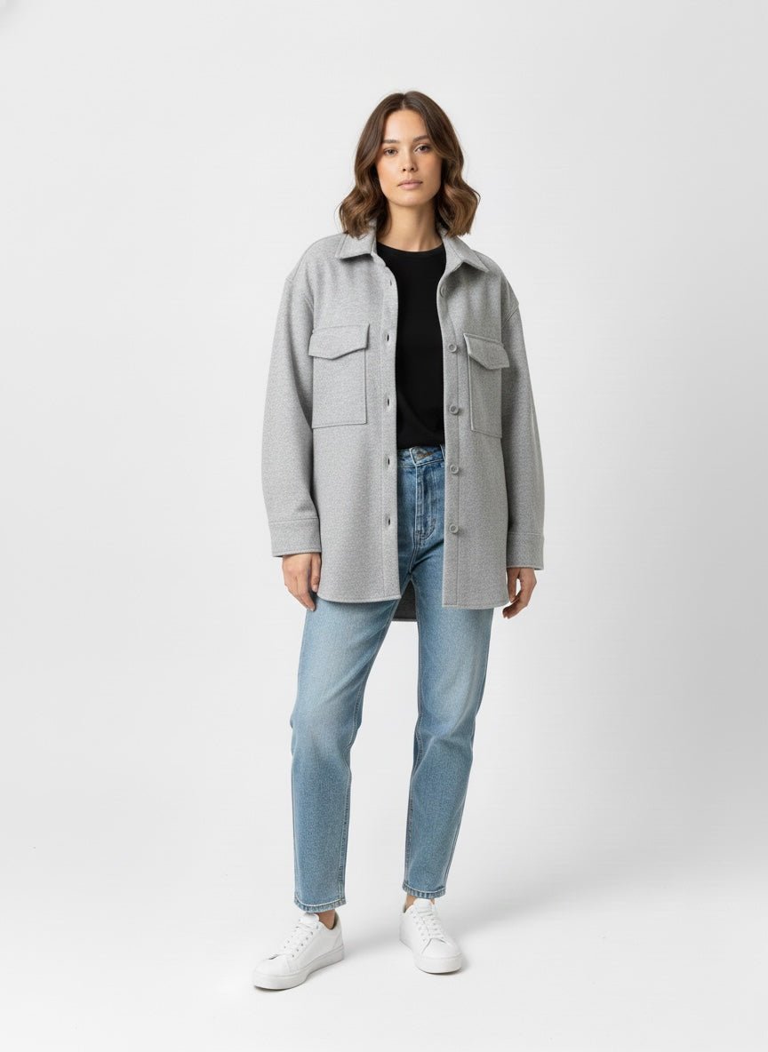 Giacca morbida grigia con tasconi – alternate