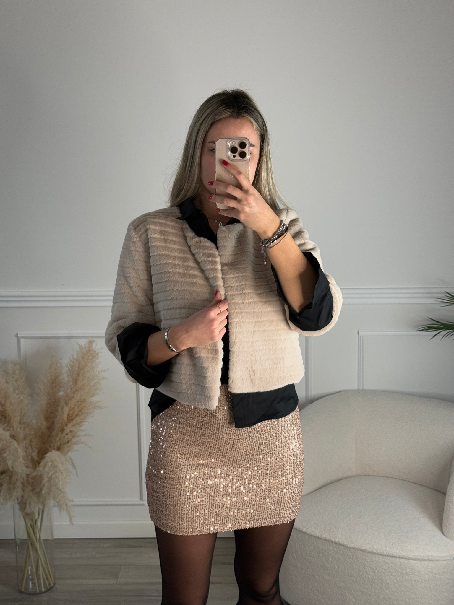 Giacchino corto in eco - pelliccia - Follie by Alice