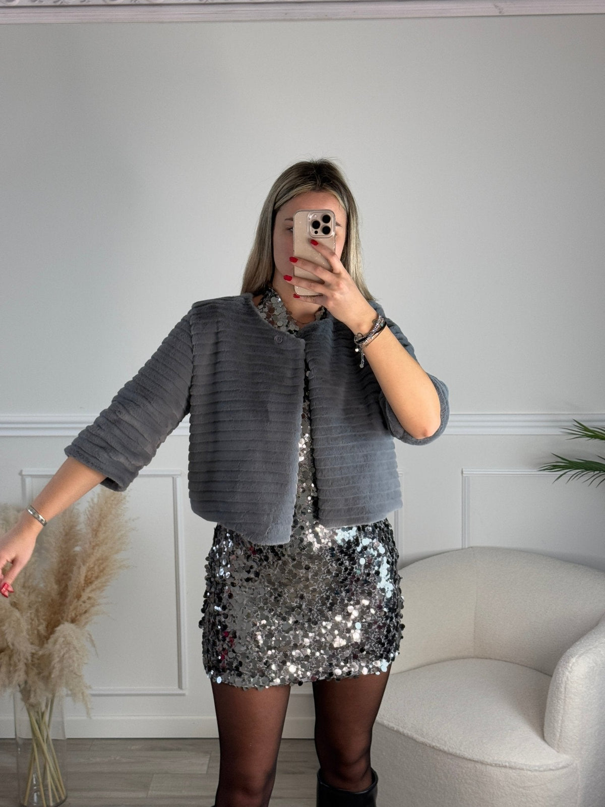 Giacchino corto in eco - pelliccia - Follie by Alice