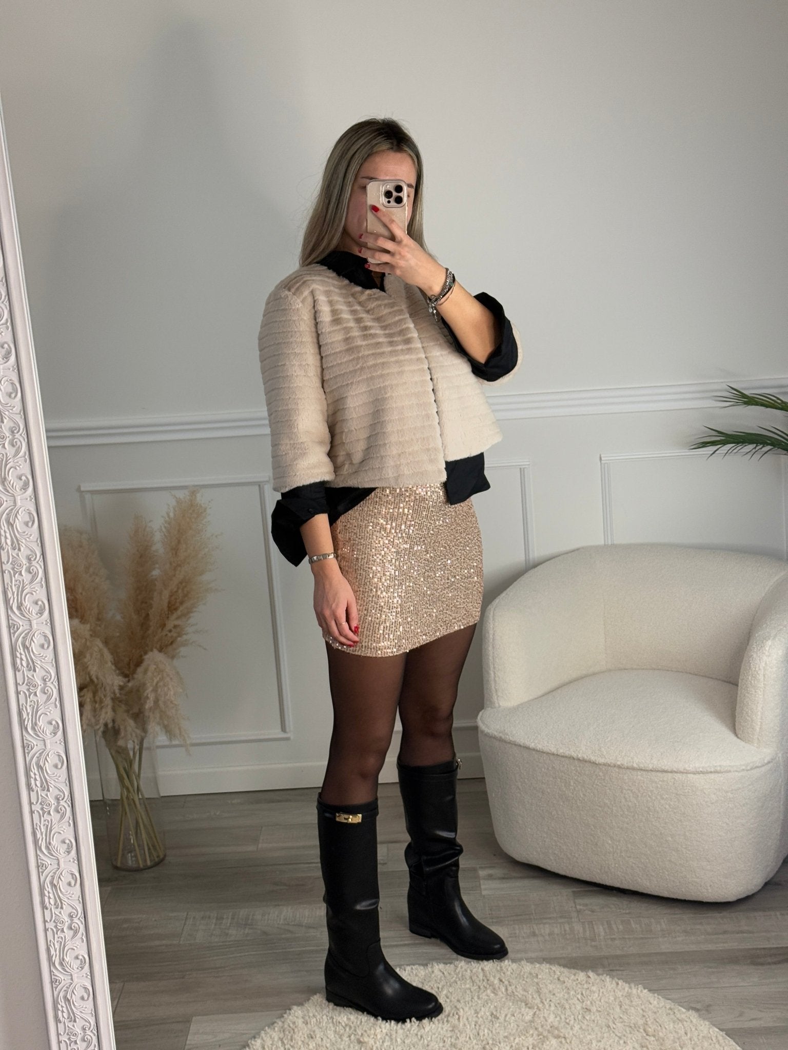 Giacchino corto in eco - pelliccia - Follie by Alice