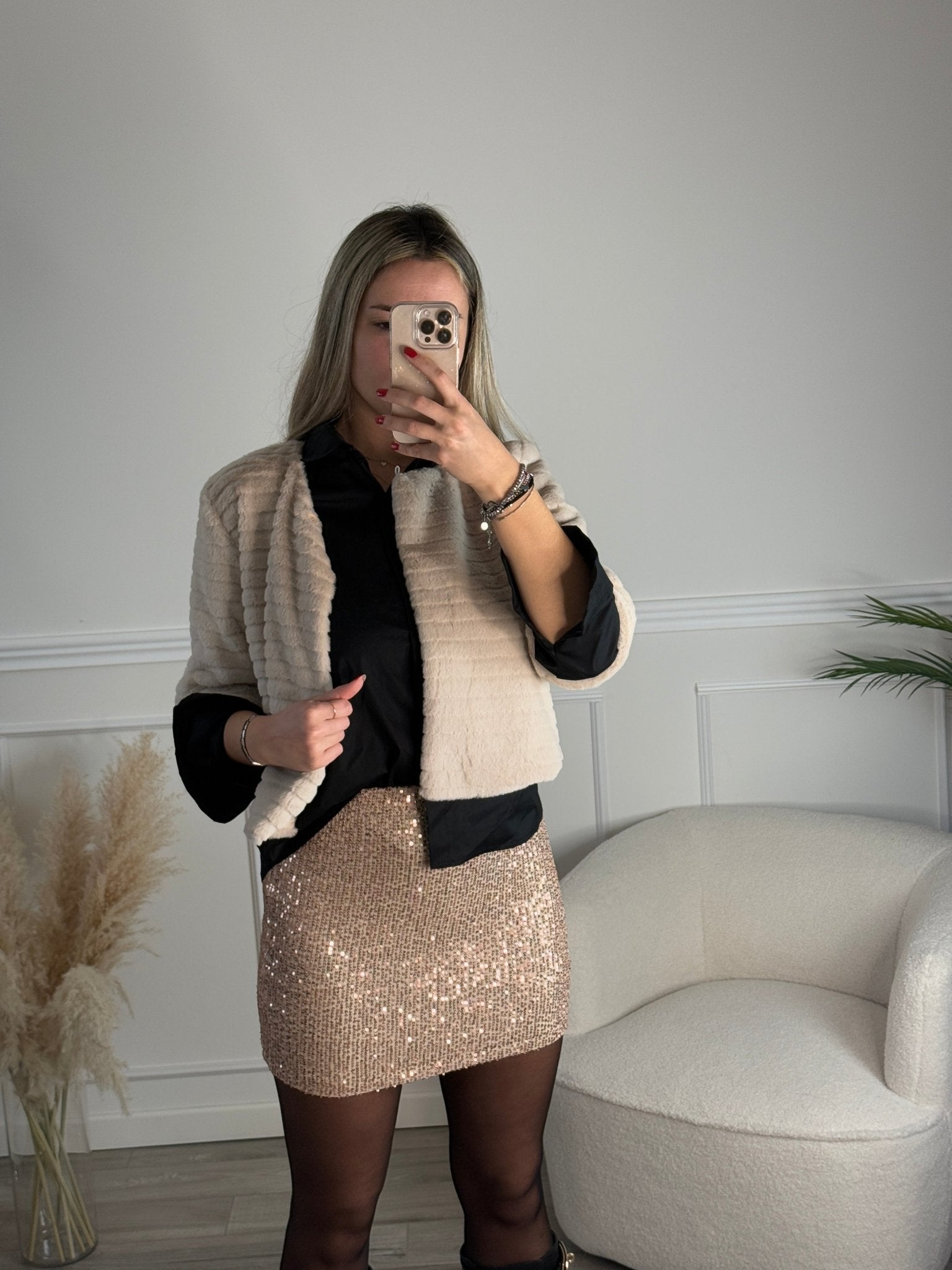 Giacchino corto in eco - pelliccia - Follie by Alice