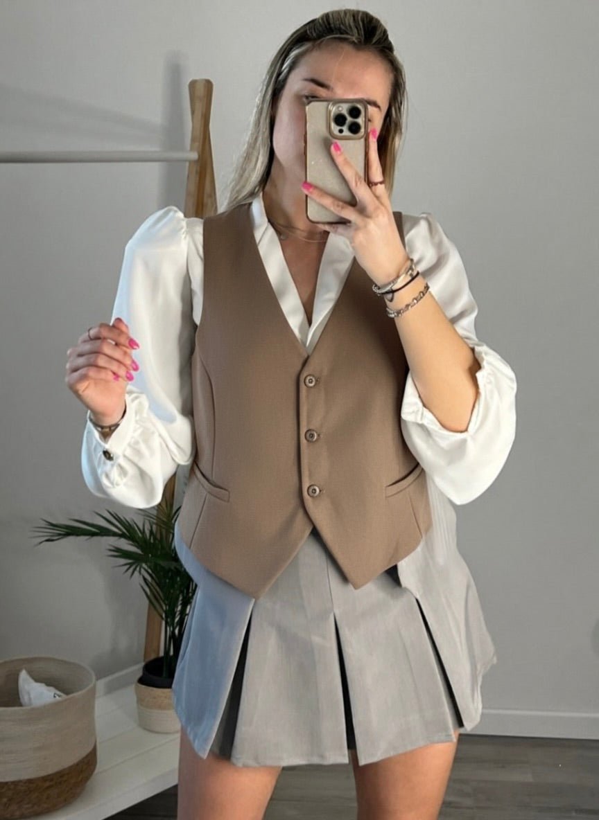 Gilet con taschine e bottoni - Follie by Alice