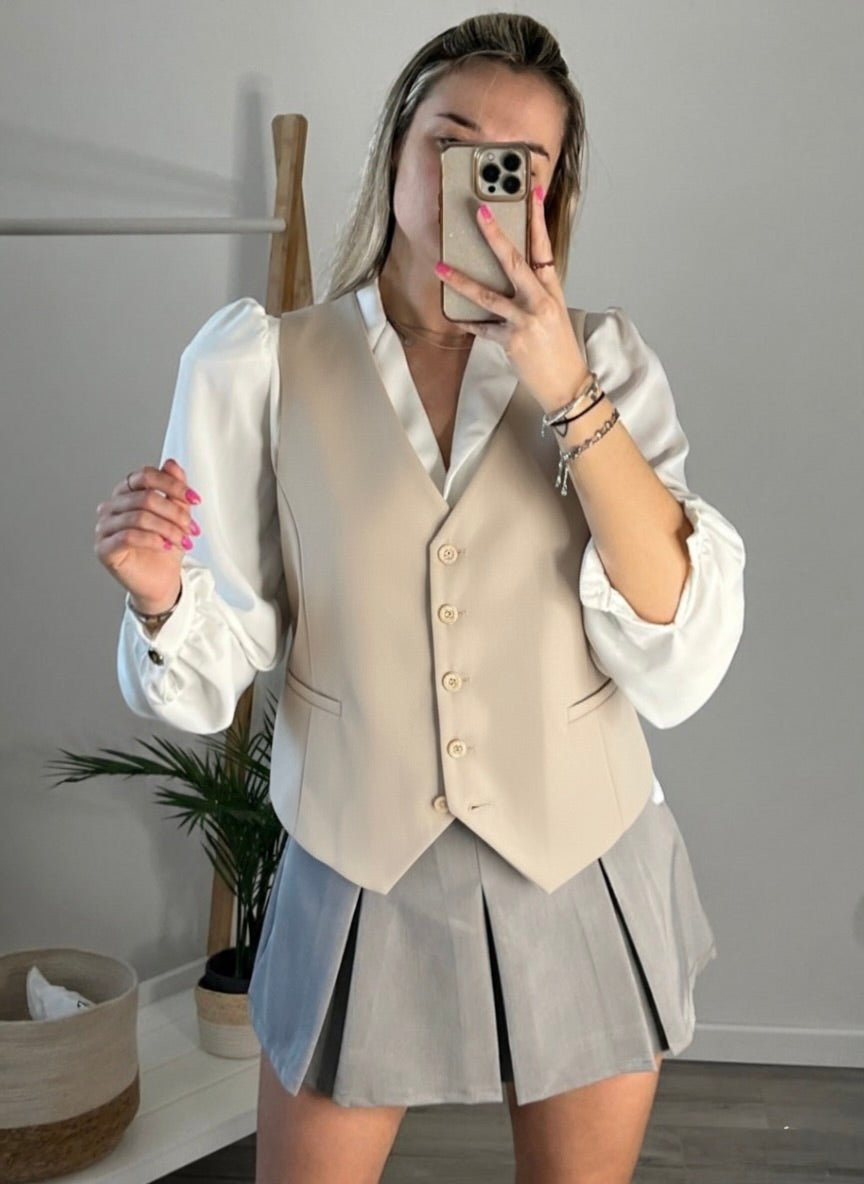 Gilet con taschine e bottoni - Follie by Alice