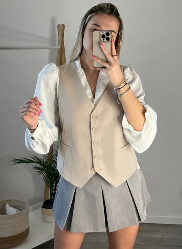 Gilet con taschine e bottoni - Follie by Alice