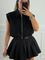 Gilet corto di felpa con zip frontale - Follie by Alice