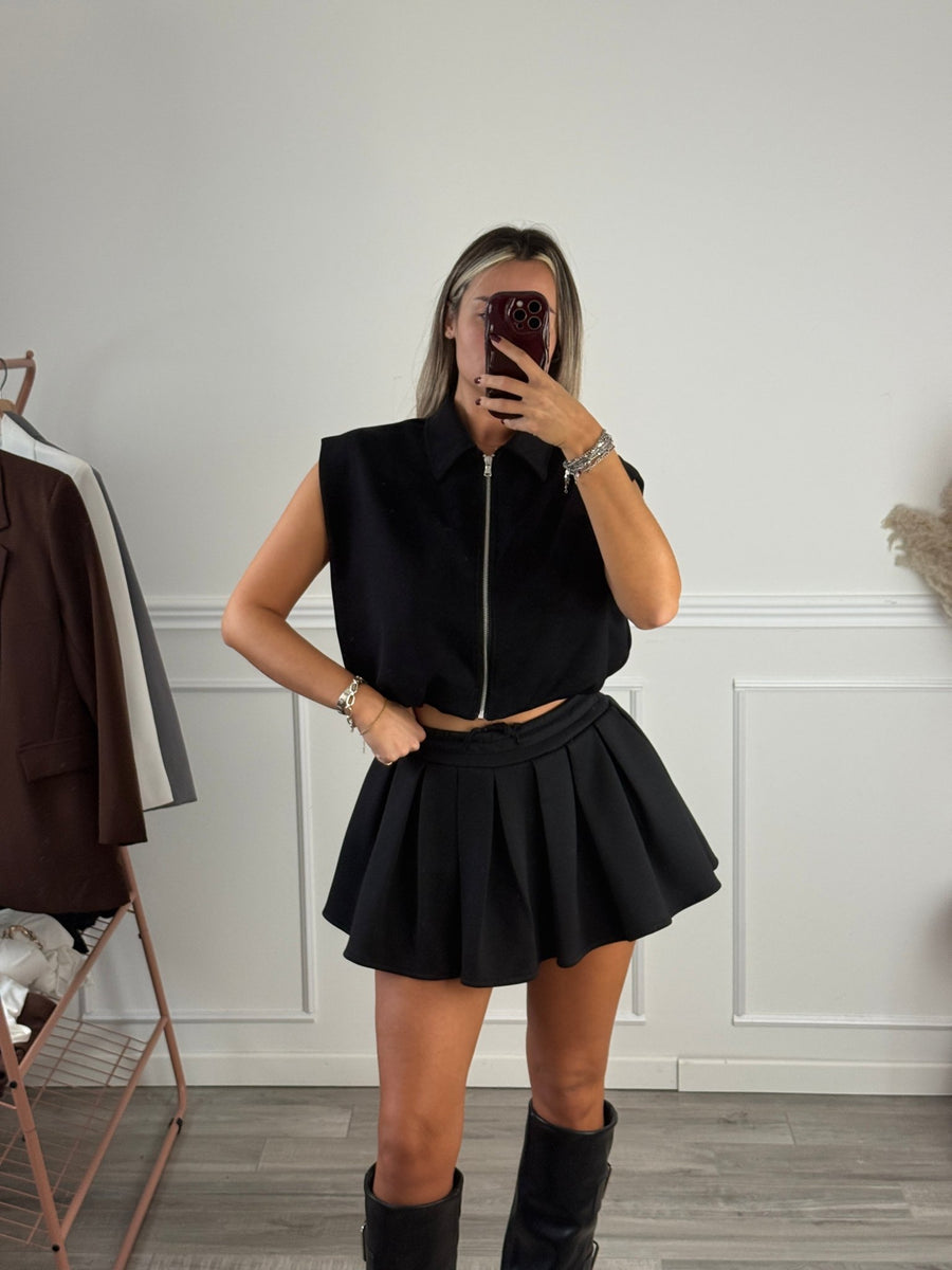 Gilet corto di felpa con zip frontale – alternate