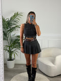 Gilet corto effetto strappato