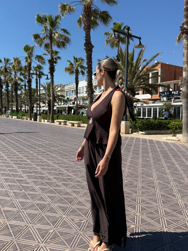 Gilet effetto lino con morsetto POSITANO - Follie by Alice